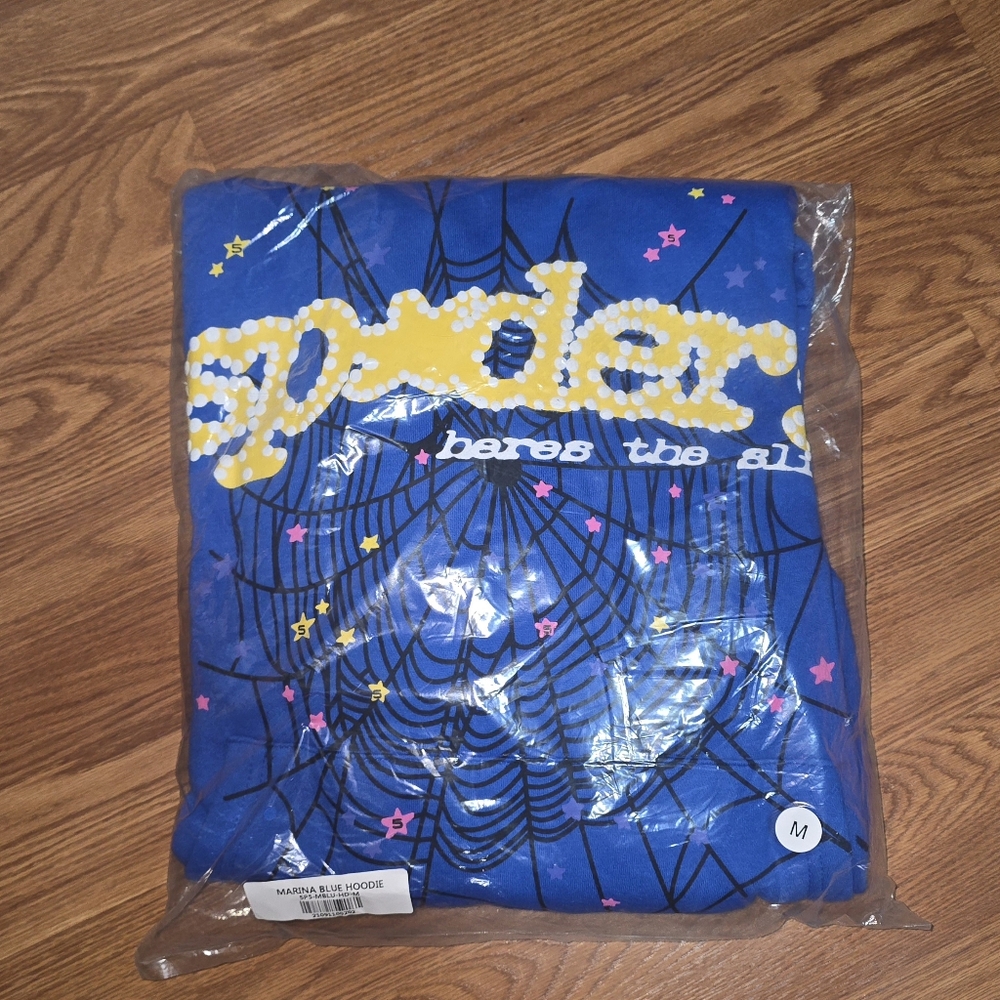 Marina blue sp5der hoodie